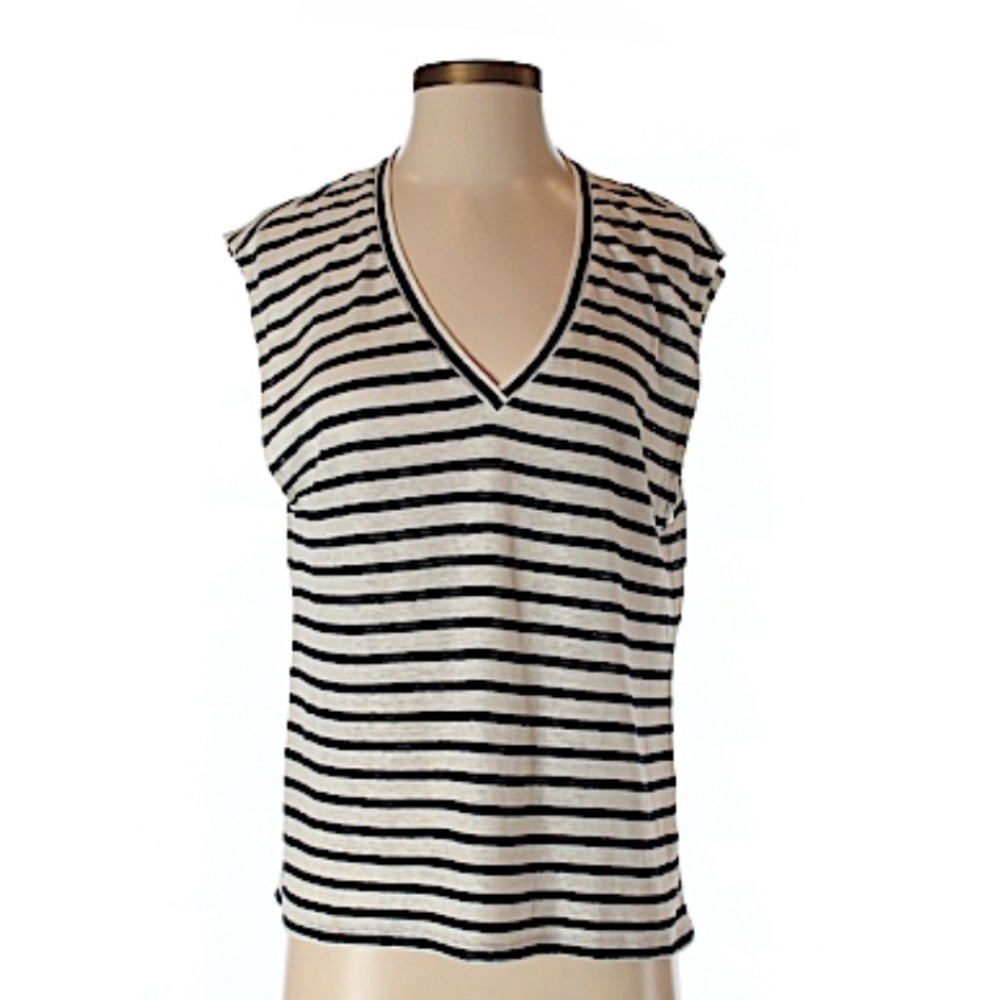 ALICE + OLIVIA STRIPED SLEEVELESS TOP